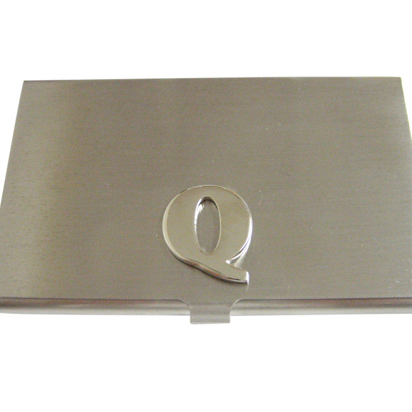 Engraved Business Card Case for Women, Personalized Business  Letter Q Monogram Business Card Holder